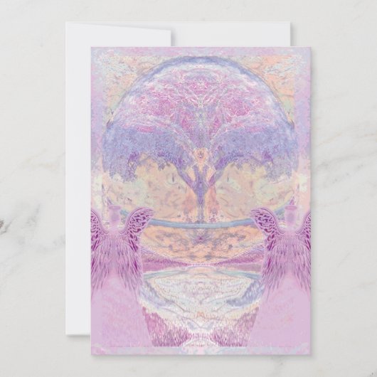 Invitation commémorative | Deux anges et arbre (Devant)