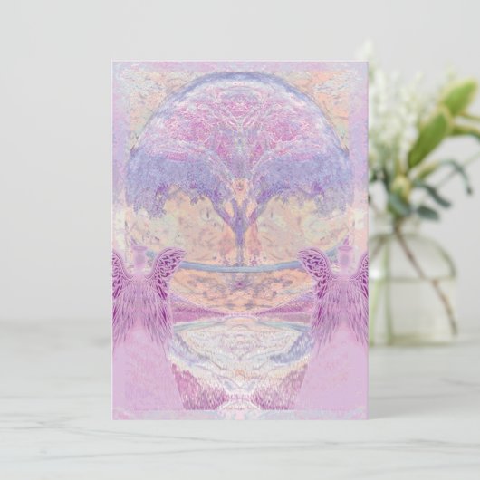 Invitation commémorative | Deux anges et arbre (Debout devant)