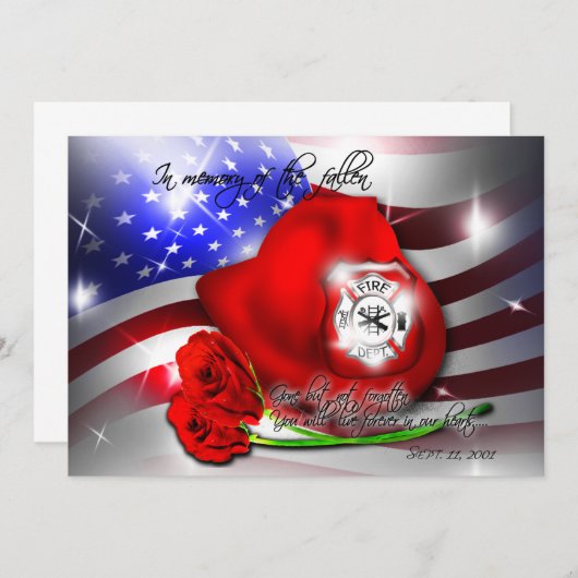 Invitation commémorative du 11 septembre (Devant / Derrière)