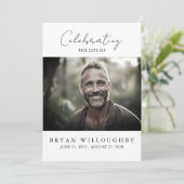 Invitation commémorative funéraire minimaliste mod (Debout devant)