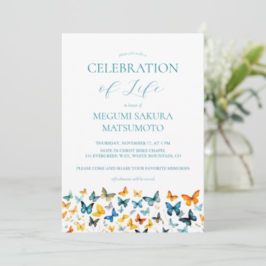 Invitation commémorative papillon (Debout devant)