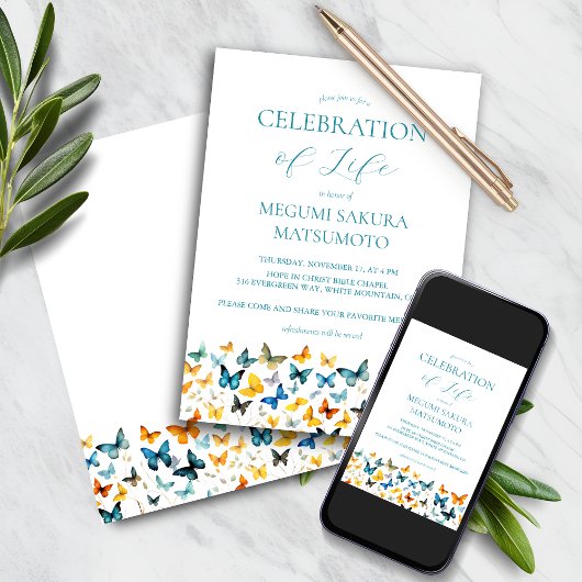 Invitation commémorative papillon