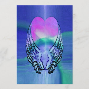 Invitation commémorative   Rainbow Angel Heart