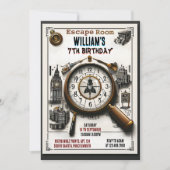 Invitation commencer Clue Spy Escape Room 7e anniversaire Inv (Devant)