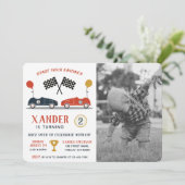 Invitation Commencer Vos Moteurs Course Voiture Anniversaire  (Debout devant)