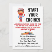 Invitation Commencez vos moteurs - 5e anniversaire du garçon (Devant)