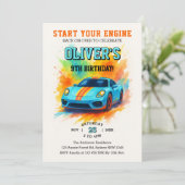 Invitation Commencez votre fête d'anniversaire pour moineaux (Debout devant)