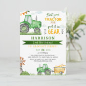 Invitation Commencez votre tracteur et mettez dans l'engrenag (Debout devant)