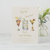 Invitation Commençons cette fête pour adultes 40e anniversair (Debout devant)