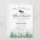 Invitation Commençons l'aventure Baby Shower forêt (Devant)