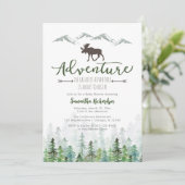 Invitation Commençons l'aventure Baby Shower forêt (Debout devant)