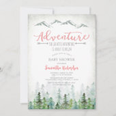 Invitation Commençons l'aventure forêt Baby Shower (Devant)