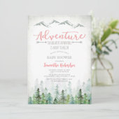 Invitation Commençons l'aventure forêt Baby Shower (Debout devant)