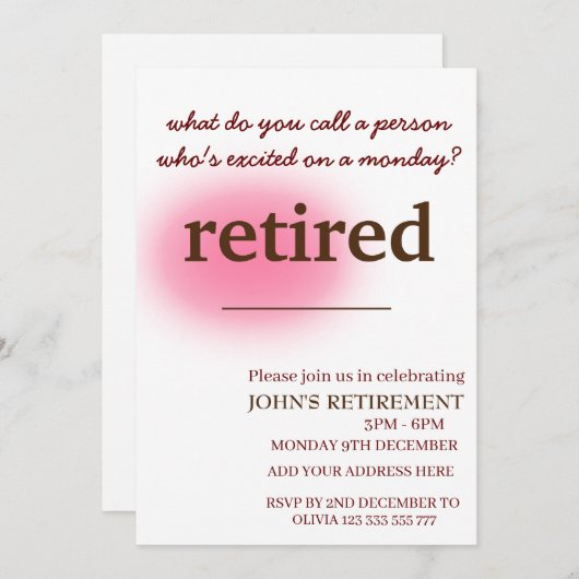 Invitation comment appelez-vous une personne qui est excitée  (Devant / Derrière)