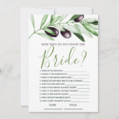 Invitation Comment bien connaître Bride Olive Branches Fête d (Devant)