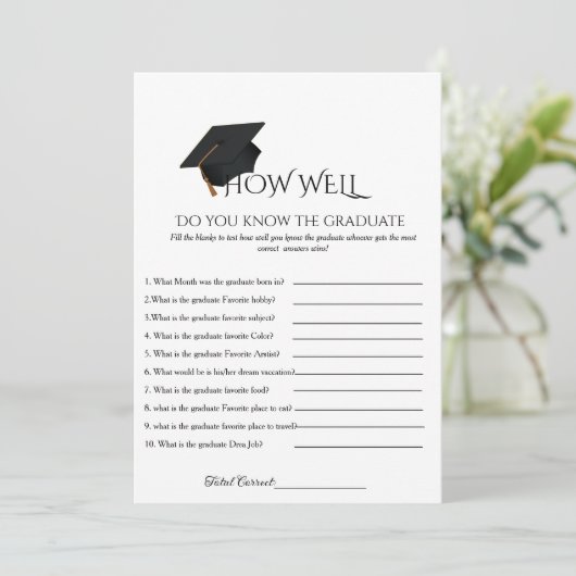 Invitation Comment bien Savez-vous Jeu de remise des diplômes (Debout devant)