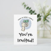 Invitation Comment je roule (papier toilette) (Debout devant)