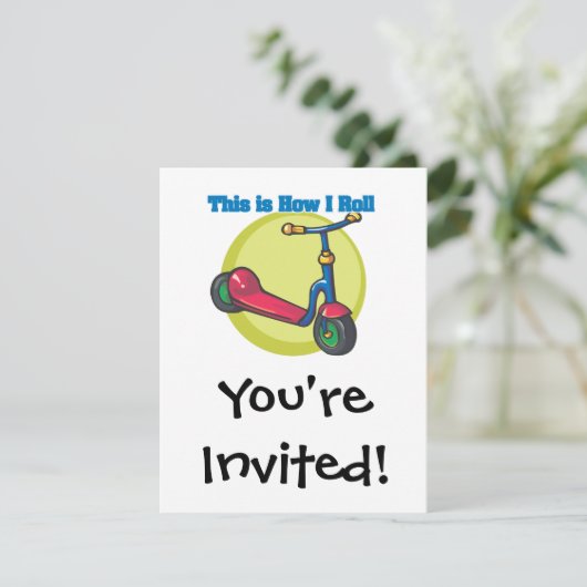 Invitation Comment je roule (Scooter) (Debout devant)