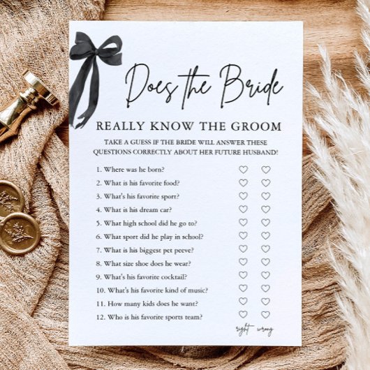 Invitation Comment la mariée connaît-elle vraiment le jeu du