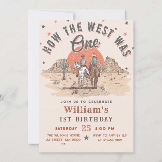 Invitation Comment l'Occident était l'anniversaire d'un cowbo (Devant)