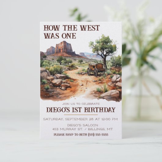 Invitation Comment l'Occident était un ! Cowboy à thème premi (Debout devant)