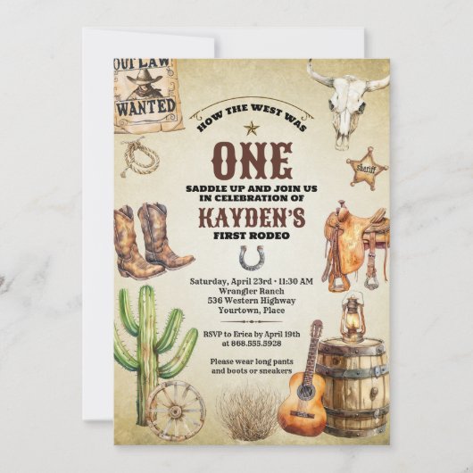 Invitation Comment l'Occident était un premier anniversaire (Devant)