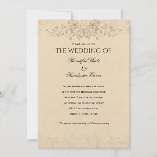 Invitation Comment t'aime-t-on ? Mariage de poème d'amour vin (Devant)