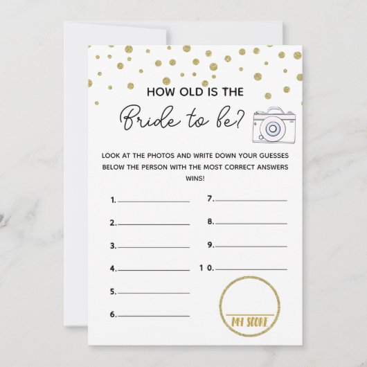 Invitation comment vieux jeu de baby shower nuptiale (Devant)