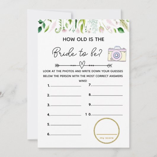 Invitation comment vieux jeu de baby shower nuptiale (Devant)