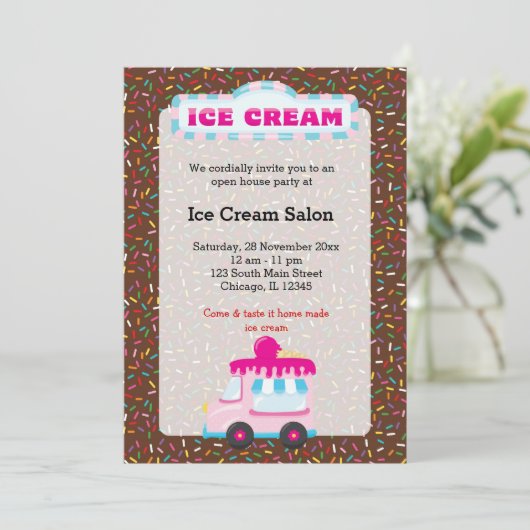 Invitation Commerce de crème glacée (Debout devant)