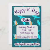 Invitation Common Kingfishers Happy Birthday (Devant)
