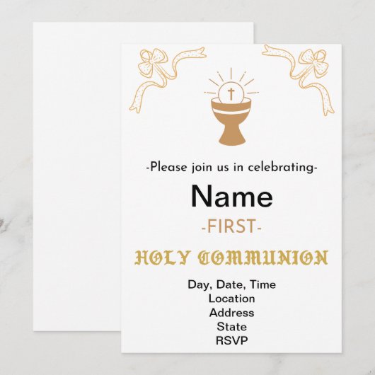 INVITATION COMMUNAUTÉ SAINTE CLASSIQUE (Devant / Derrière)