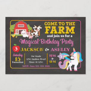 Invitation commune d'anniversaire de ferme et de