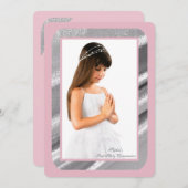 Invitation Communion argentée du PK premier de photo de (Devant / Derrière)