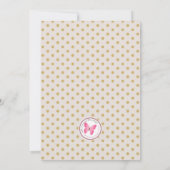 Invitation Communion beige avec Pois d'or (Dos)