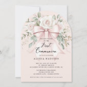 Invitation communion Bow & Blossom (Devant)