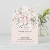 Invitation communion Bow & Blossom (Debout devant)