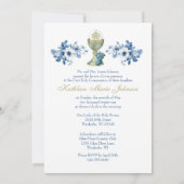 Invitation Communion Catholique Dusty Bleu Floral (Dos)