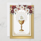 Invitation Communion Catholique Eucharistie Florale (Devant)