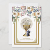 Invitation Communion Catholique Eucharistie Florale (Devant)