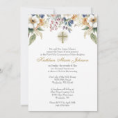 Invitation Communion Catholique Eucharistie Florale (Dos)