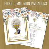 Invitation Communion Catholique Eucharistie Florale
