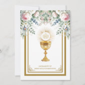 Invitation Communion Catholique Eucharistie Florale (Devant)