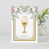 Invitation Communion Catholique Eucharistie Florale (Debout devant)