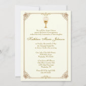 Invitation Communion catholique Jésus Roses (Dos)