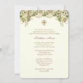 Invitation Communion catholique traditionnelle florale (Dos)