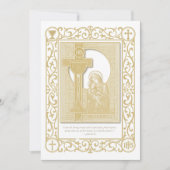 Invitation Communion catholique traditionnelle florale (Devant)