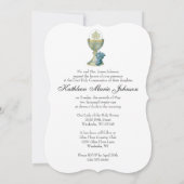 Invitation Communion catholique traditionnelle florale (Dos)