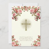 Invitation Communion catholique traditionnelle florale (Dos)