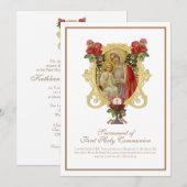 Invitation Communion catholique traditionnelle Marie Jésus I (Devant / Derrière)